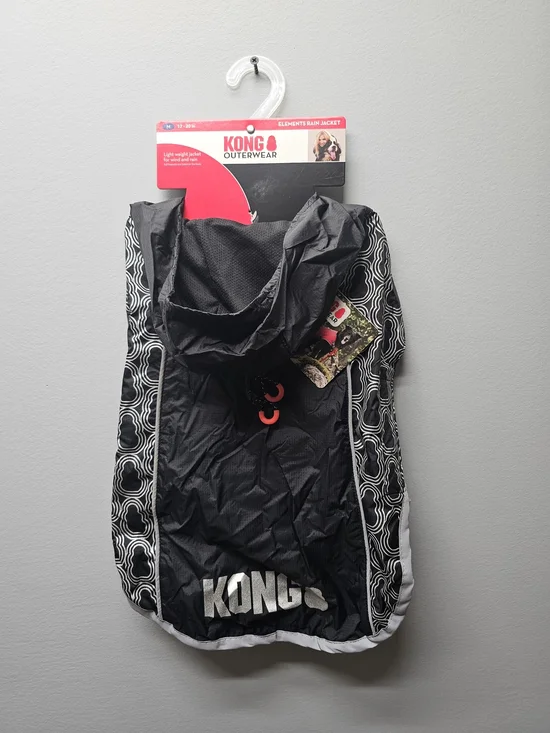 NWT KONG Outerwear Black Rain Jacket for Dogs
