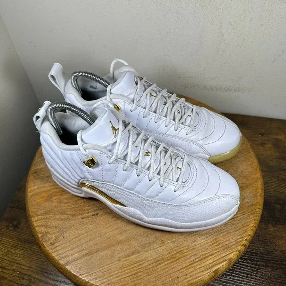 Air Jordan 12 Low Golf Metallic Gold White Shoes DM0106-117 Mens Size 7