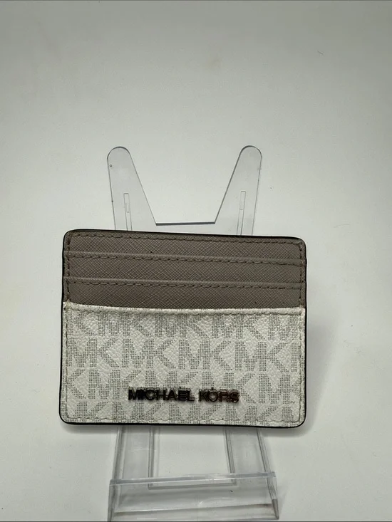 Michael Kors Slim Wallet White and Gray Monogram