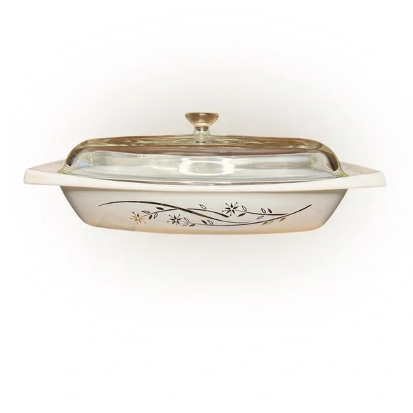 Vintage Pyrex Golden Honeysuckle Casserole Dish