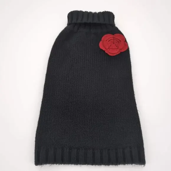 Dog Label by Fab Dog Inc. Black Warm Knitted Dog Puppy Pet Sweater - Size S -GUC