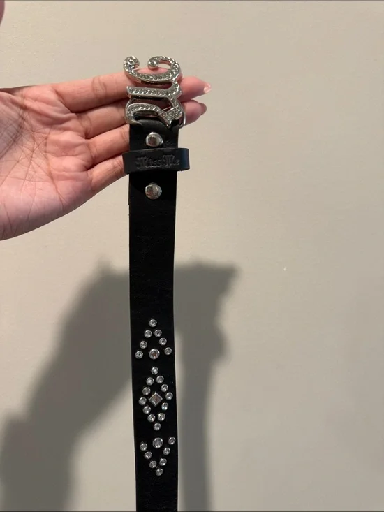Miss Me Black Studded Leather Belt