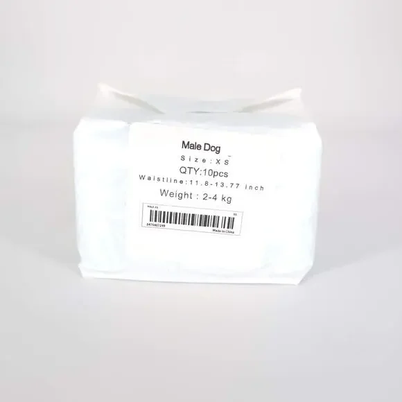 Disposable Male Dog/Puppy Belly Bands/Wraps with Wetness Indicator 10pcs XS -NWT