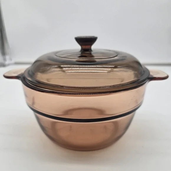 Vision Corning Ware France V-20-B Amber Double Boiler Insert - V 1.5 C Pyrex Lid