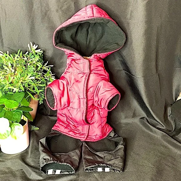 Companion Road Reflective Magenta / burgundy Doggie Snow Suit Size medium