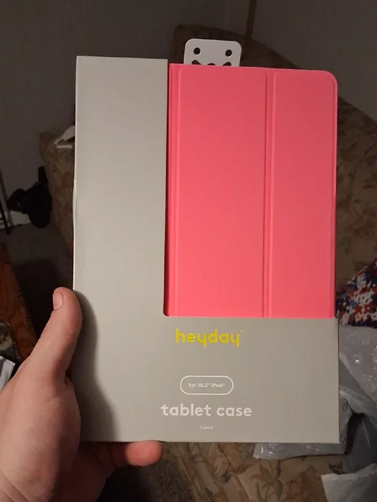 heyday Coral Pink Tablet Case with Tri-Fold Stand