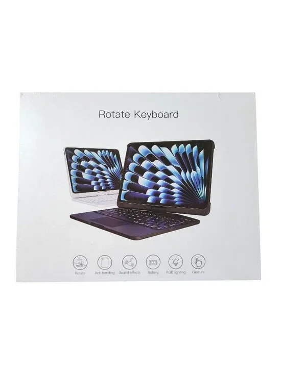*NEW* Wireless Rotating Keyboard Case for iPad 7th 8th 9th Gen 10.2 in Black