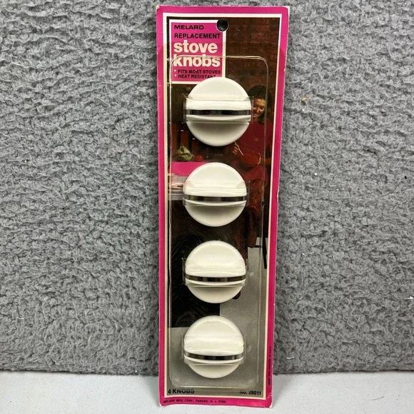 Vintage Melard Replacement Stove Knobs 4 Total‎ No. 28011 NOS