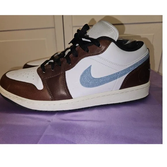 Nike Air Jordan 1 Low SE Mocha University Blue Brown White FQ7832-142 Mens 10