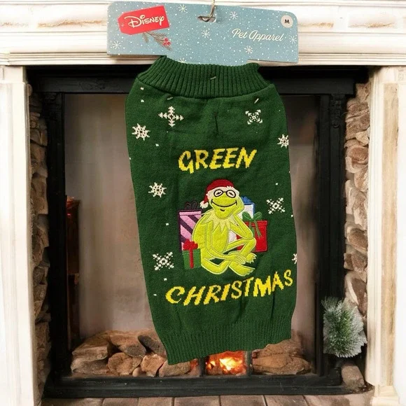 Disney Kermit The Frog‎ Sweater Dog Green Christmas Halloween Cat Dog Costume XS