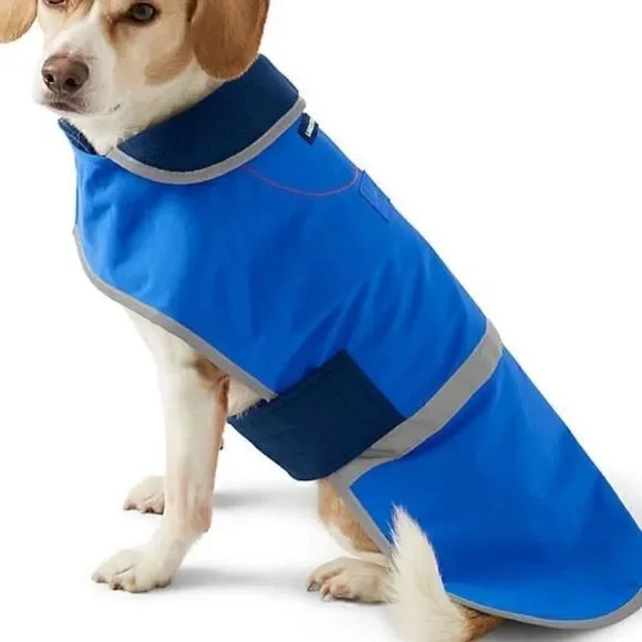 Land’s End Dog solid squall jacket royal cobalt color block Medium