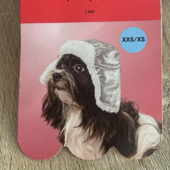 Boots & Barkley Metallic Silver Pet Trapper Hat Hunters‎ Cap XXS/XS up to 10lb
