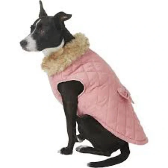 NWT Frisco Pink Mediumweight Aspen Insulated Quilted Dog Jacket with Bow XXL