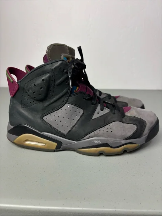 Jordan 6 Retro Bordeaux Men's Athletic Basketball Sneakers 11 Black Gray