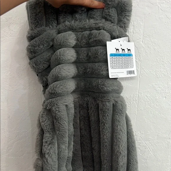 Gray Faux Fur Dog Sweater