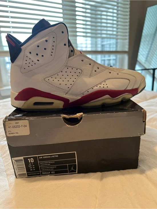 2010 Jordan Air Jordan 6 Retro in White, Red and Black