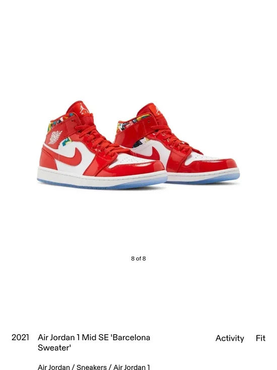 Jordan Air Jordan 1 Mid SE Barcelona Sweater Red White