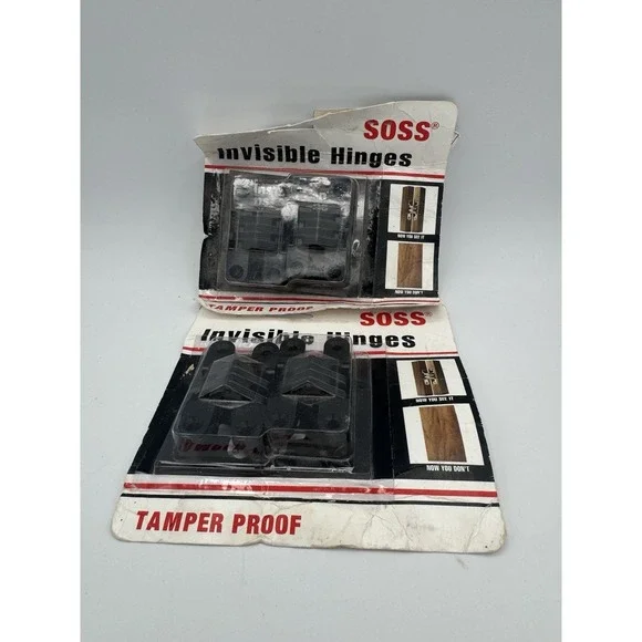 SOSS Invisible Hinges 204CUS19 Black Hinges New 2 Sets Of 2 (4 Total)