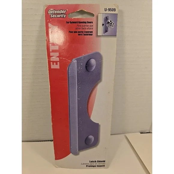 Defender Security Entry Latch Shield U-9509 For Outward Opening Doors Grey‎