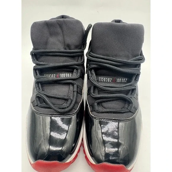 Air Jordan 11 Retro Bred Black True Red White 378037-061 Mens Size 13