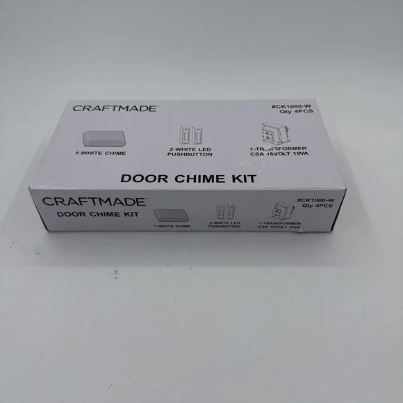 Craftmade CK1000-W Builder White Door Chime Kit, White Buttons‎