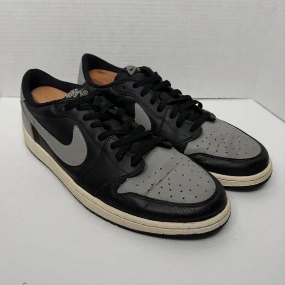 Nike Jordan 1 Retro Low OG 'Shadow' Mens 14 Black Grey 705329-003 2015