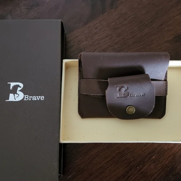 Brave Men's Italian Leather Slim Minimalist Wallet - New in BOX