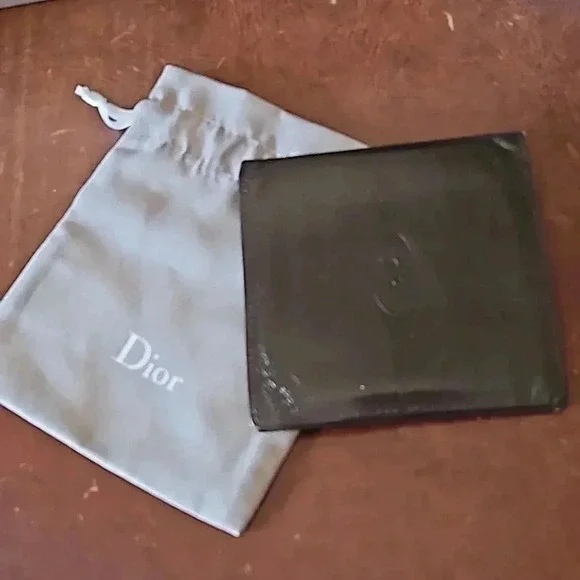 Christian Dior Brown Leather Bifold Wallet Vintage Made in Hong Kong w/ dust bag
