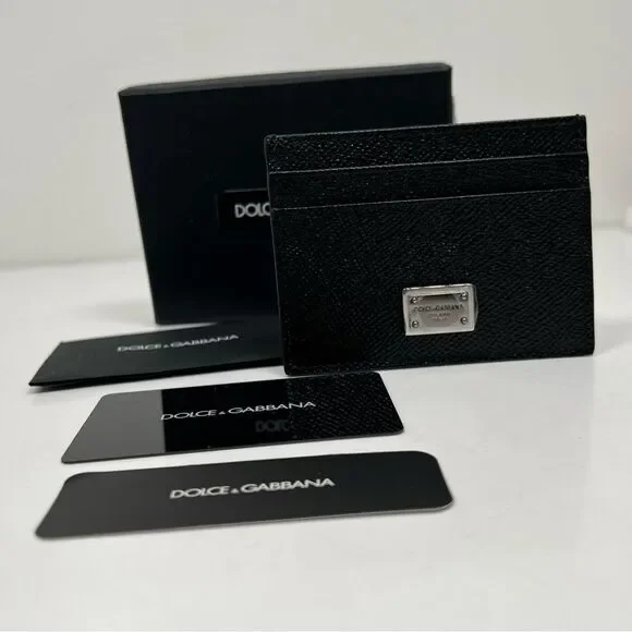 Dolce&Gabbana Logo Plaque Leather Card Case