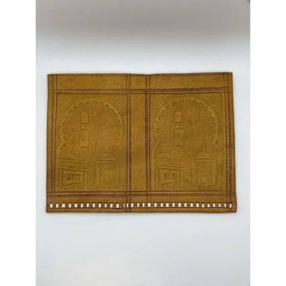 Treasures of Morocco Men's Leather Bi-fold Wallet NWOT