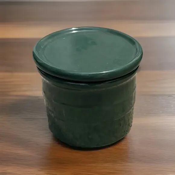 Longerberger Pottery Woven Traditions Ceramic Crock With Lid Ivy Green