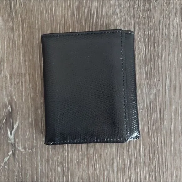 Mens Black Trifold Leather Wallet