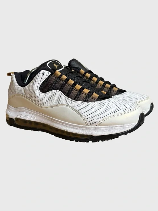 Nike Air Jordan CMFT Air Max 10 LTR Sneakers Men's 10.5 White, Black Gold Retro