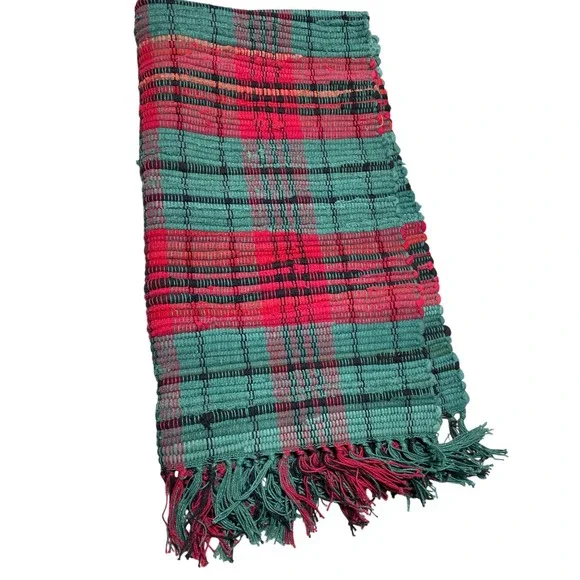 Parker B Smith Red Green 100% Recycled Cotton Rug 20 x 40