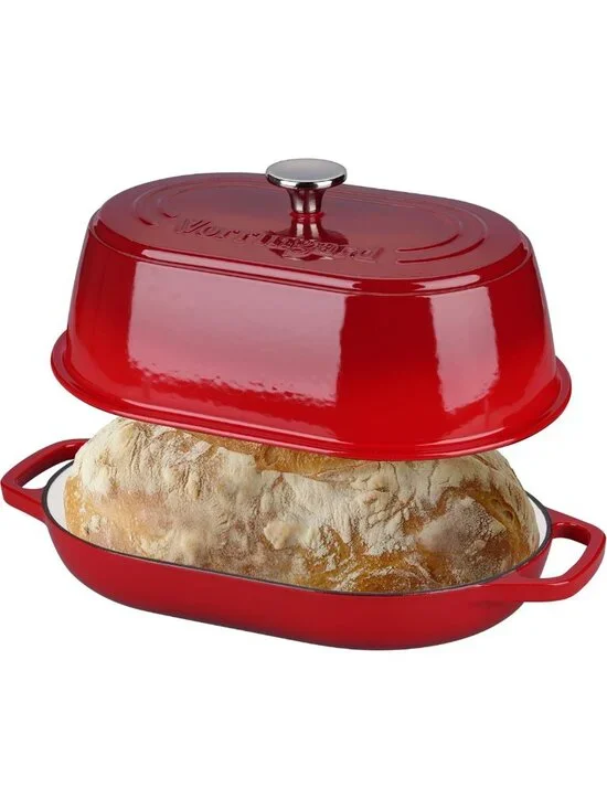 6 Quart Enameled Cast Iron Dutch Oven with Dome Lid for Sourdough Baking, Oven