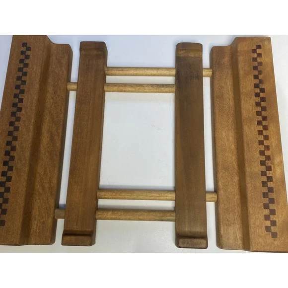 Pampered Chef‎ Adjustable Wood Trivet Vintage Casserole Cooling Stoneware Baking