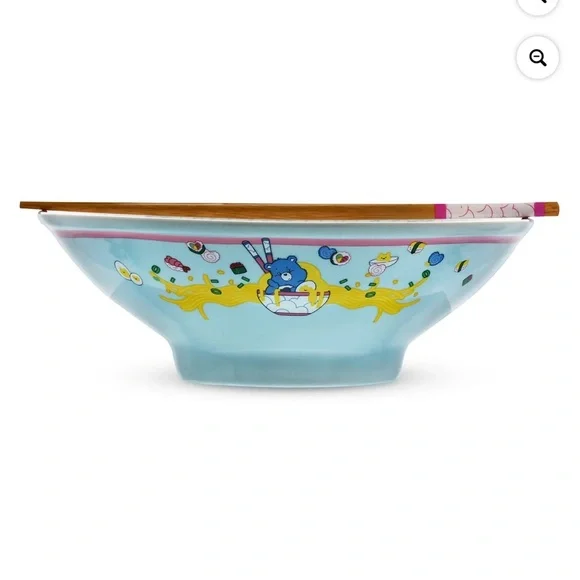 Care Bears‎ Ceramic Bowl with Chopsticks 20 oz Cartoo Ramen Noodle Soup Dish