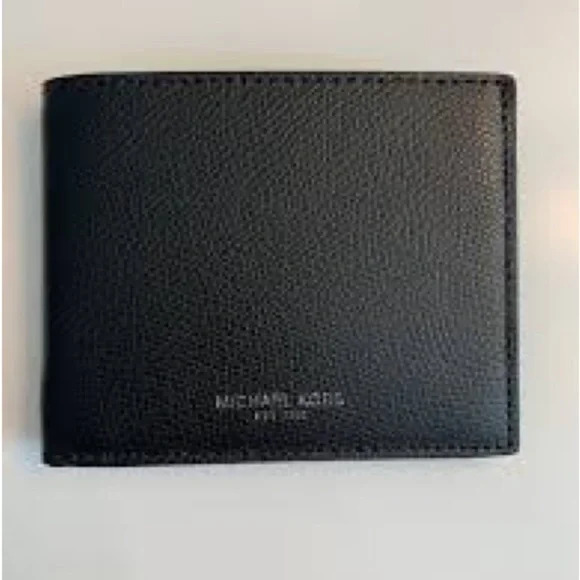 Michael Kors Black Pebbled Leather Billfold Wallet