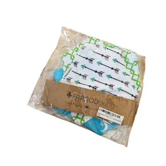 NEW FARNOD baby bandana drool bib 4 pack arrows‎ diamonds patterns and moons