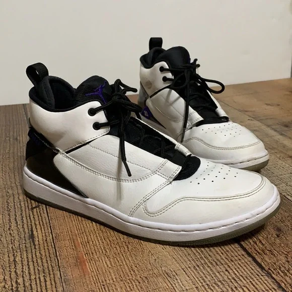 Nike Air Jordan Fadeaway “Concord” Black White Tennis Shoes High Top US 9.5