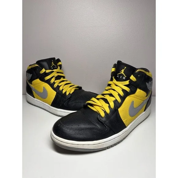 Nike Jordan 1 Retro Mid Phat 364770-050 Black Yellow Men's Sneakers - Size‎ 9.5