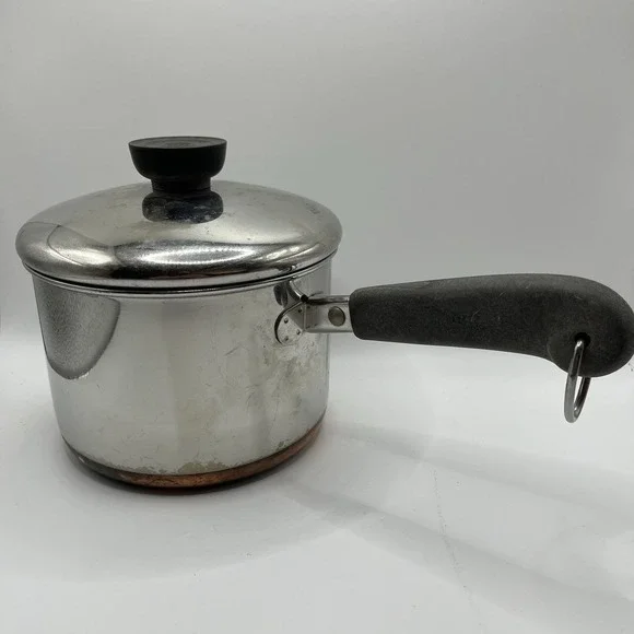 1801 Revere Ware 1 L 2 Qt Stainless Steel Sauce with‎ Lid Made In Clinton IL USA