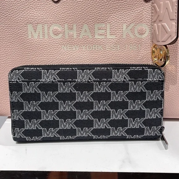 Michael Kors Men’s Women’s Cooper Tech Zip Around Continental Wallet Black Multi