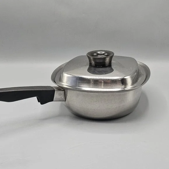 Vintage Aristo-Craft 2 QT Stainless Steel Square Saucepan Pot W/ Lid Made USA