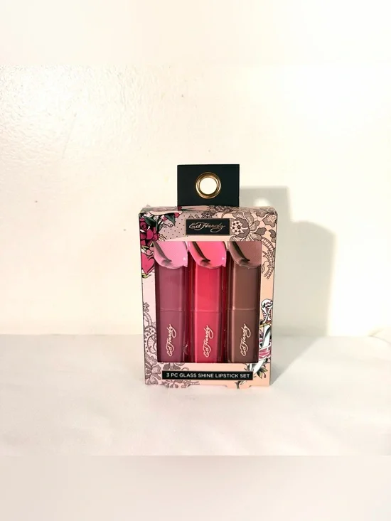 Ed Hardy Lipstick Trio in Pink, Red, Brown