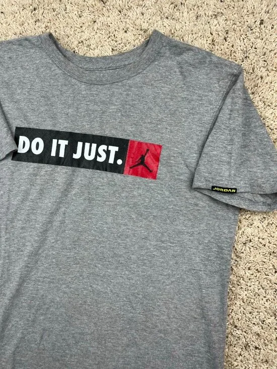 Nike Air Jordan T Shirt Adult Medium M Jordan Jumpman Grey Mens DO IT JUST