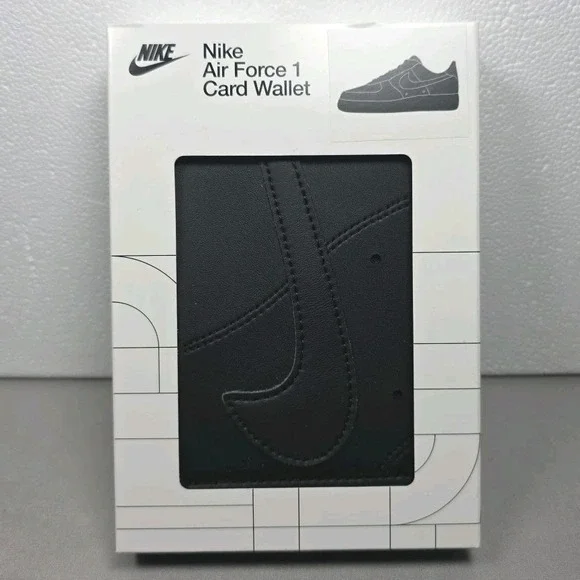 Nike Icon Air Force 1 Sneaker‎ Card Wallet Black NEW