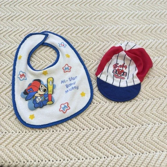 Mickey Mouse Infant Baby Bib Hat Baby Mickey‎ Baseball Vintage 90s Retro
