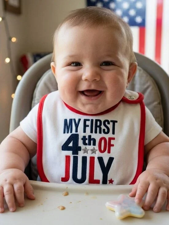 Baby My first 4th July Bib by Carter's 100% Cotton snap Patriotic
