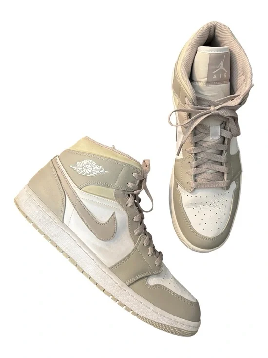 Jordan Air Jordan 1 Mid Sneakers US 12 College Grey Light Bone White